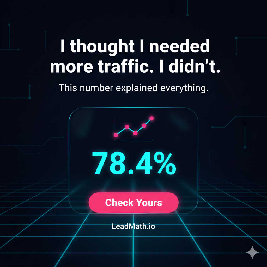 So it was never traffic... Simple math showing conversion rate calculations